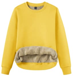 TACVASEN Winter Sherpa Lined Sweatshirt Womens Thick Warm Fleece Sweatshirts Home Party Casual Hoodies Streetwear Pullover Tops