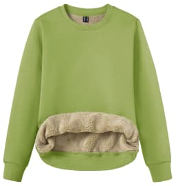 TACVASEN Winter Sherpa Lined Sweatshirt Womens Thick Warm Fleece Sweatshirts Home Party Casual Hoodies Streetwear Pullover Tops