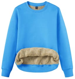 TACVASEN Winter Sherpa Lined Sweatshirt Womens Thick Warm Fleece Sweatshirts Home Party Casual Hoodies Streetwear Pullover Tops