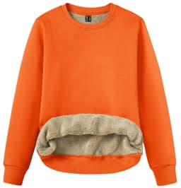 TACVASEN Winter Sherpa Lined Sweatshirt Womens Thick Warm Fleece Sweatshirts Home Party Casual Hoodies Streetwear Pullover Tops