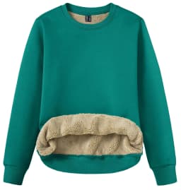 TACVASEN Winter Sherpa Lined Sweatshirt Womens Thick Warm Fleece Sweatshirts Home Party Casual Hoodies Streetwear Pullover Tops