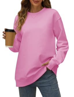 TACVASEN Women's Oversized Sweatshirts Winter Fleece Crewneck Pullover Warm Casual Long Sleeve Tops Streetwear with Thumb Hole