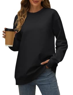 TACVASEN Women's Oversized Sweatshirts Winter Fleece Crewneck Pullover Warm Casual Long Sleeve Tops Streetwear with Thumb Hole