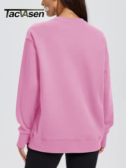 TACVASEN Women's Oversized Sweatshirts Winter Fleece Crewneck Pullover Warm Casual Long Sleeve Tops Streetwear with Thumb Hole