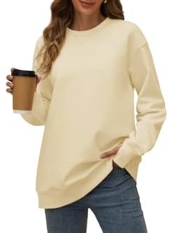 TACVASEN Women's Oversized Sweatshirts Winter Fleece Crewneck Pullover Warm Casual Long Sleeve Tops Streetwear with Thumb Hole