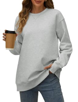 TACVASEN Women's Oversized Sweatshirts Winter Fleece Crewneck Pullover Warm Casual Long Sleeve Tops Streetwear with Thumb Hole