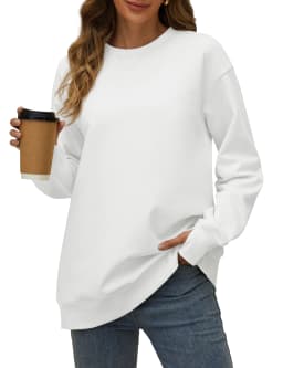 TACVASEN Women's Oversized Sweatshirts Winter Fleece Crewneck Pullover Warm Casual Long Sleeve Tops Streetwear with Thumb Hole
