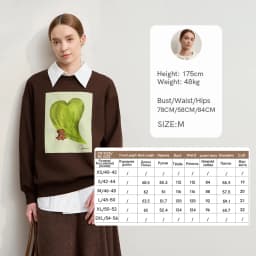 Amii Sweatshirt For Woman 2026 Winter New Printing Embroidered Casual Thick Crew Neck Long Sleeve Versatile Knit Tops 12524123