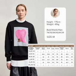 Amii Sweatshirt For Woman 2026 Winter New Printing Embroidered Casual Thick Crew Neck Long Sleeve Versatile Knit Tops 12524123