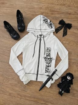 Harajuku Y2k Gothic Hooded Coat Women 2026 Spring New Casual All-match Jackets Subcultural Japanese Black Tops Mujer Sweatshirt