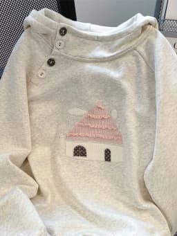 Spring Cute Print Sweatshirt Women Long Sleeve Sweet Kawaii Pullover Japan Loose Female Preppy Style Buttons Vintage Hooded Tops