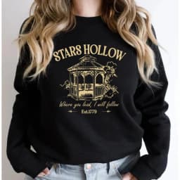 Stars Hollow Sweatshirt Lukes Diner Sweatshirt Women Graphic Hoodies Vintage Long Sleeve Sweater Women Streetwear Pullover Tops