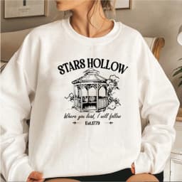 Stars Hollow Sweatshirt Lukes Diner Sweatshirt Women Graphic Hoodies Vintage Long Sleeve Sweater Women Streetwear Pullover Tops