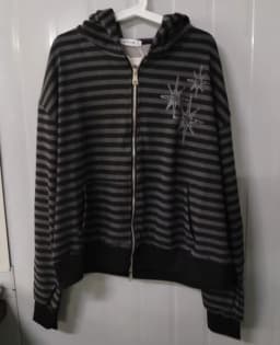 Streetwear BF Hoodies Coats 2025 Women's Clothing Loose Striped Hooded Sweatshirts Casual Fashion Zipper Korean Hoodie Y2k Tops