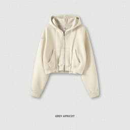 ZODF Retro 2025 Winter Women Short Zipper Hoodies Female Girls Loose 355gsm Thick Fleece Hooded Zip-up Coat Streetwears HY0448
