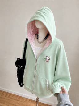 Winter Sweet Cute Rabbit Ears Lolita Coats Women Casual Fashion Bandage Lace Oversized Sweatshirt Y2k Harajuku Hooded Jackets