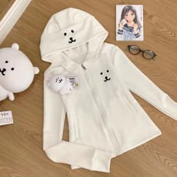 HOUZHOU Y2k Harajuku Streetwear Hoodies Women Japanese Style Kawaii Sweet Cute Cartoon Print Zipper Sweatshirt Soft Girl New