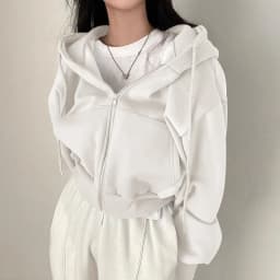 2024 Autumn Winter New Ins Women's Fleece Lined Slim Fit Zipper Warm Color Hoodie Sweatshirt Thickened Long Sleeve
