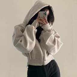 2024 Autumn Winter New Ins Women's Fleece Lined Slim Fit Zipper Warm Color Hoodie Sweatshirt Thickened Long Sleeve
