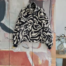 Lamb Fleece Zip-Up Hoodie Women's Casual Warm Long Sleeve Printed Sweatshirt Half Zipper Hooded Jacket