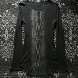 Vintage Retro Visual Punk Rock Personality Y2K Snake Skin Pattern Long Sleeve T-Shirt Women's Autumn Top Sub-Culture Fashion