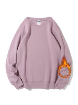 Streamgirl Basic Winter Velvet Sweatshirt For Women Fleece Pullovers Dark Gray Warm Loose Sweatshirt Women Velvet Winter Tops