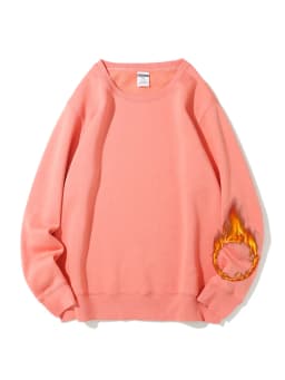 Streamgirl Basic Winter Velvet Sweatshirt For Women Fleece Pullovers Dark Gray Warm Loose Sweatshirt Women Velvet Winter Tops