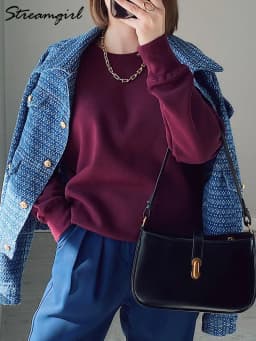Streamgirl Basic Winter Velvet Sweatshirt For Women Fleece Pullovers Dark Gray Warm Loose Sweatshirt Women Velvet Winter Tops