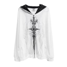 Harajuku Y2K Subculture Women Hoodie Long Sleeve Gothic Halloween Black Coat Punk Loose Spring Fall Streetwear Top
