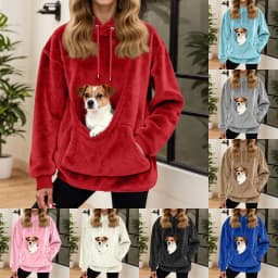 Plus Size 2xl Fleece Hoodies Sweatshirt Pet Carrier Thicken Top Animal Pouch Lovers Hoody Cat Pullover Breathable Sweatshirts