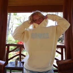 Preppy Oversized Graphic Hoodies for Women Teen Girls Long Sleeve Pullover Embroidery Hibiscus Sweatshirt Coastal Palm Tree Tops