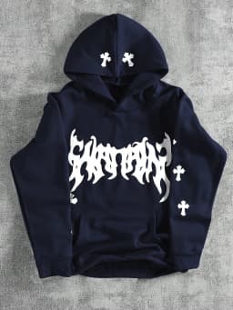 Creative Crossprinting Unisex Hoodies Thicken Breathable Top Y2K Style Loose Sportswear Comfortable Casual Woman Clothing