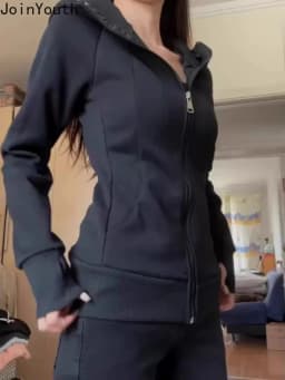 Hoodies Women Slim Waist Long Sleeve Hooded Zipper Casual Sweatshirts Tops 2025 Ropa Mujer Solid Color Fashion Hoodie Jackets