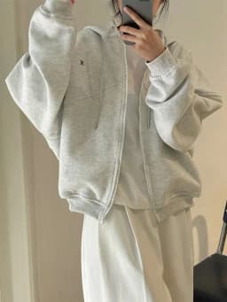 [LANMREM] Letter Hooded Sweatshirt For Women Zipper Cardigan Long Sleeve Casual Loose Top Fashion 2025 Autumn New 26D9799