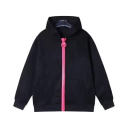 Womens Oversized Zip Up Hoodie Colorful Giant Hair Clip Barrette Pink Black Grey Long Sleeve Cropped Sweatshirt Hooded Jacket