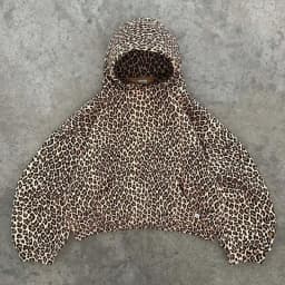 Deeptown Vintage Leopard Hoodies Women Y2k Oversized Animal Print Hooded Sweatshirts Pullovers Retro Grunge Hip Hop Streetwear