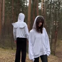 Y2K Angel Wings Hooded Sweatshirt, New 2026 Release Solid Color Zipper Street Cute Personalized Top Role-Playing Outfit