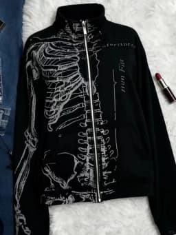 American Retro Print Design Hooded Sweatshirt Women Clothing Y2K Gothic Hot Girl Jacket Streetwear Harajuku Subculture Punk Tops