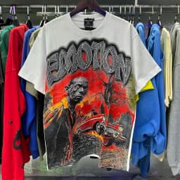 2026 NEW RMIXED EMOTION Rhinestone Shirt Streetwear Cotton Loose Round Neck Top Tees Oversized Tee Top Trendy