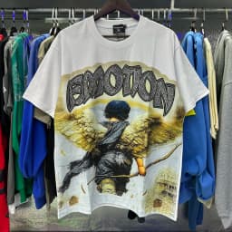 2026 NEW RMIXED EMOTION Rhinestone Shirt Streetwear Cotton Loose Round Neck Top Tees Oversized Tee Top Trendy
