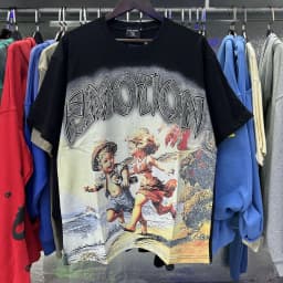 2026 NEW RMIXED EMOTION Rhinestone Shirt Streetwear Cotton Loose Round Neck Top Tees Oversized Tee Top Trendy