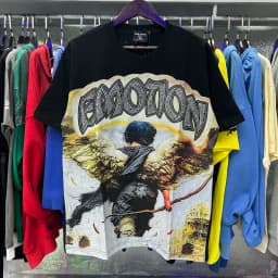 2026 NEW RMIXED EMOTION Rhinestone Shirt Streetwear Cotton Loose Round Neck Top Tees Oversized Tee Top Trendy