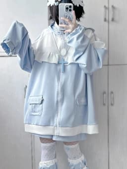 Japanese Mine Style Subculture Cute Sweet Girl Y2k Clothing Loose Casual Cat Ears Hooded Zipper Hoodie Sweatershirt Women Autumn