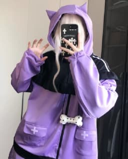 Japanese Mine Style Subculture Cute Sweet Girl Y2k Clothing Loose Casual Cat Ears Hooded Zipper Hoodie Sweatershirt Women Autumn