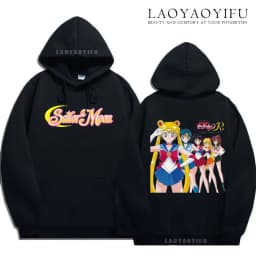 Cute Gift Sailor Moon Hoodie Casual Streetwear Harajuku Ladie Streetwear Tops Kawaii Drop Sleeves Hoody Unisex Clothing Pullover