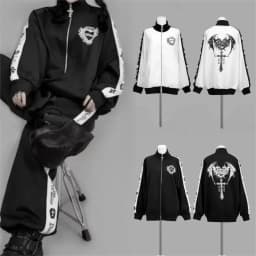 Gothic Subculture Hip-hop Sweatshirts Women Autumn Turtleneck Hoodie Coats Harajuku Loose Versatile Daily Jackets Zip Up Clothes
