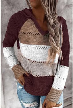 Customizable Hooded Women Casual Long Sleeve Knitted Hoody