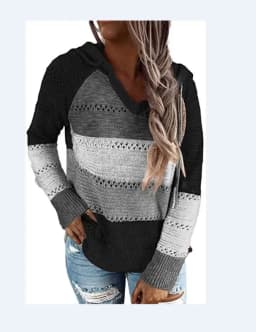 Customizable Hooded Women Casual Long Sleeve Knitted Hoody
