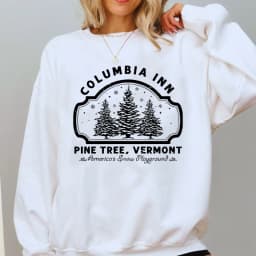 Columbia Inn Pine Tree Vermont Christmas Sweatshirt Women's Clothing Harajuku Pullover Streetwear Woman Clothes Hooded Sweat