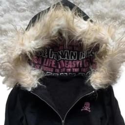 High street retro women hooded winter new item Harajuku multifunctional long sleeved wool warm zipper Gothic Y2K long sleeved